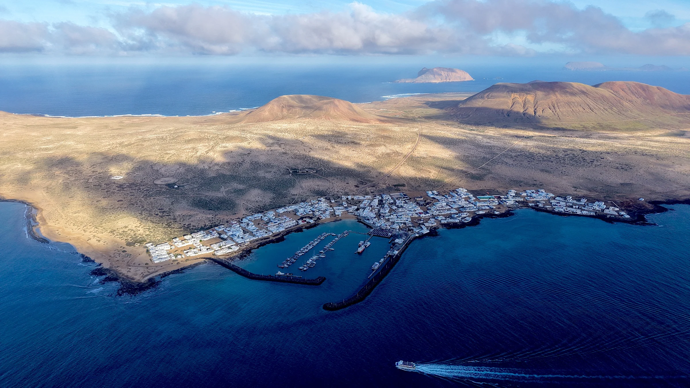 Canary Islands Coastal Harbour Aerial