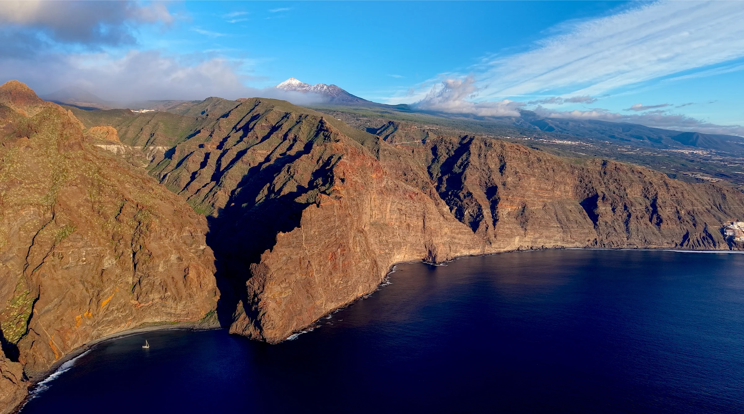 Canary Islands Volcanic Cliffs Aerial