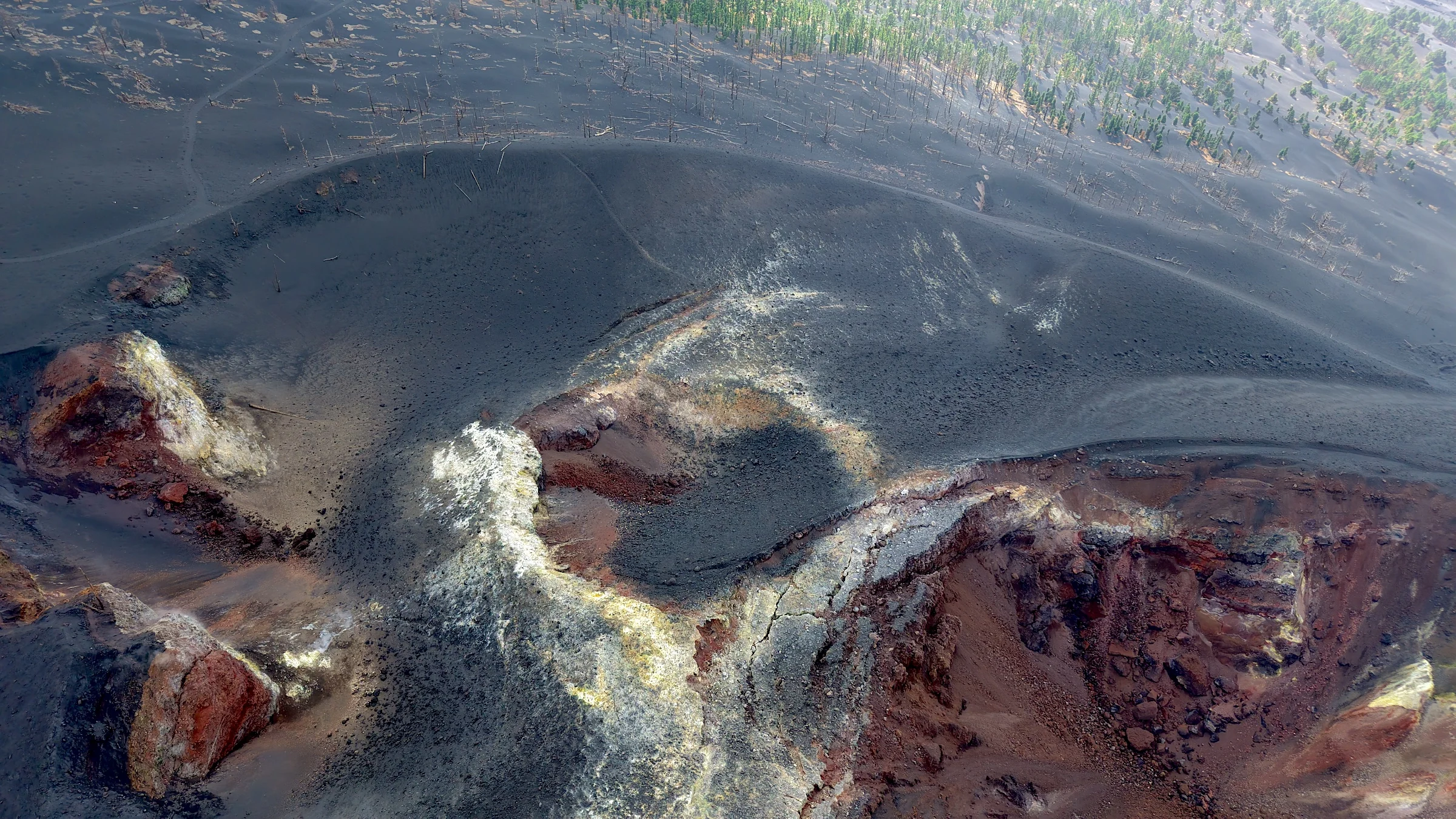 Canary Islands Volcanic Crater Closeup